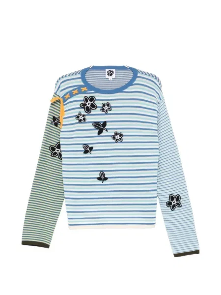 Ριγέ πουλόβερ Yanyan Knits μπλε