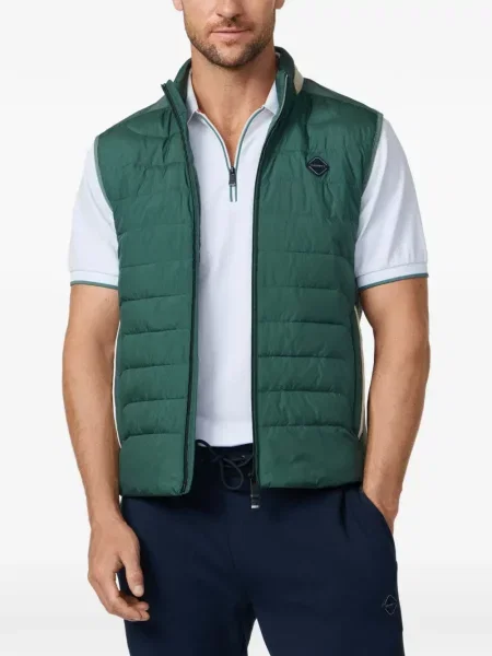 Vestă Hackett London din piele de căprioară verde