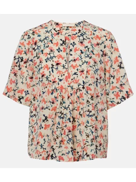 Top Ulla Johnson de mătase cu model floral