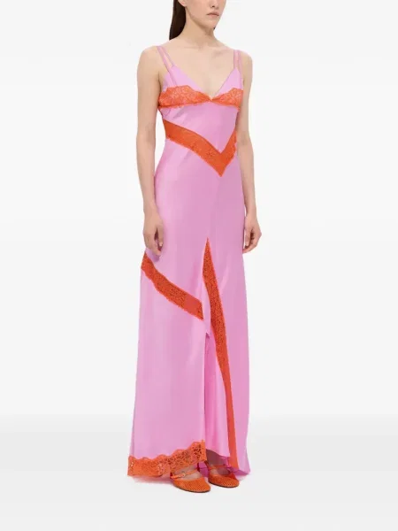 Maxi rochie maxi Msgm din dantelă de costum roz