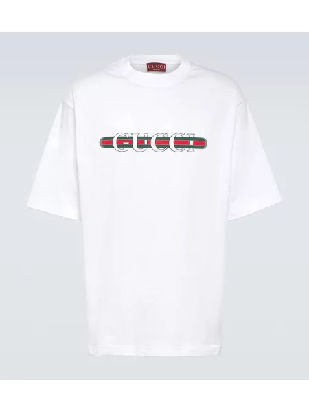 Tricou Gucci din jerseu alb