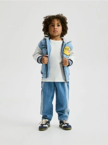 Reserved Džínsová bomber bunda SmileyWorld® modrá