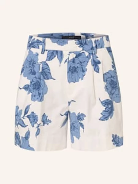 OUI szorty biały wzorzyste high waist niebieskie