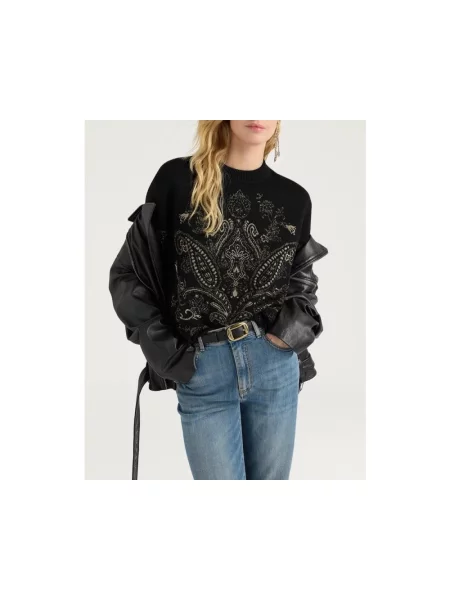 Sweter Momoni wełniany czarny