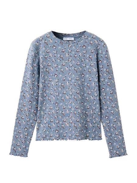 MANGO KIDS Tricou RIBAOP opal / ciocolatiu alb