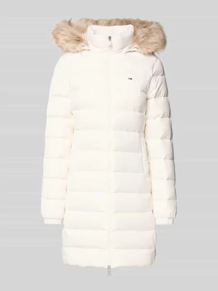 Płaszcz puchowy o kroju regular fit z wypełnieniem kaczym puchem Tommy Jeans biały
