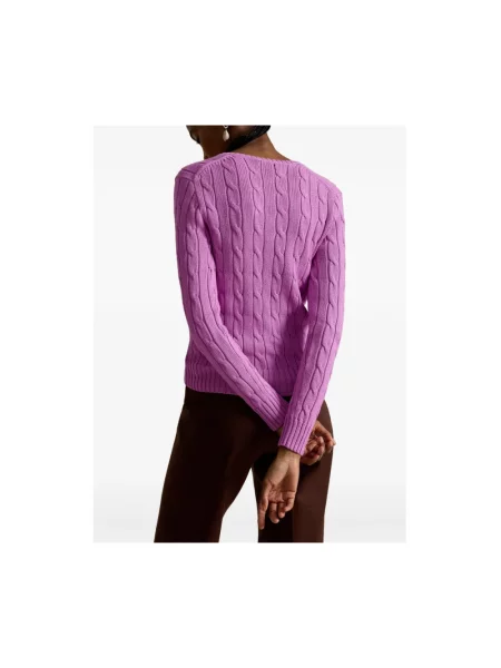 Sweter Ralph Lauren z dekoltem w serek różowy