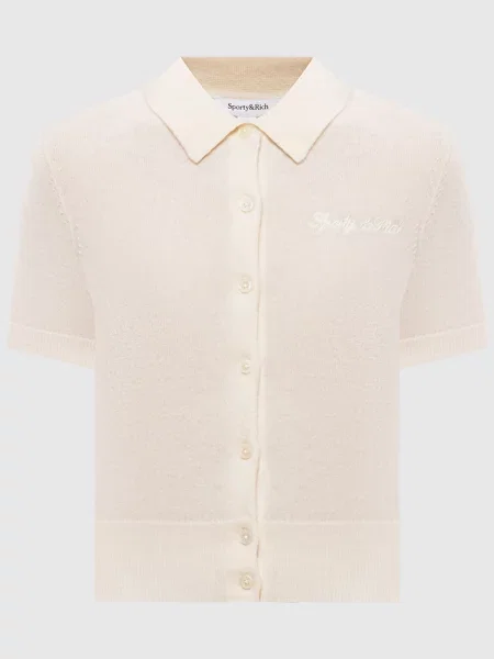 Кардиган Sporty & Rich с коротким рукавом бежевый