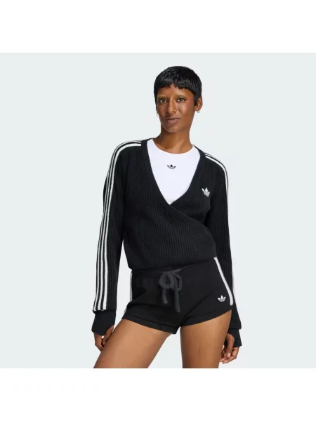 DZIANINOWY KARDIGAN KOPERTOWY ADIDAS ORIGINALS BY JENNIE czarny