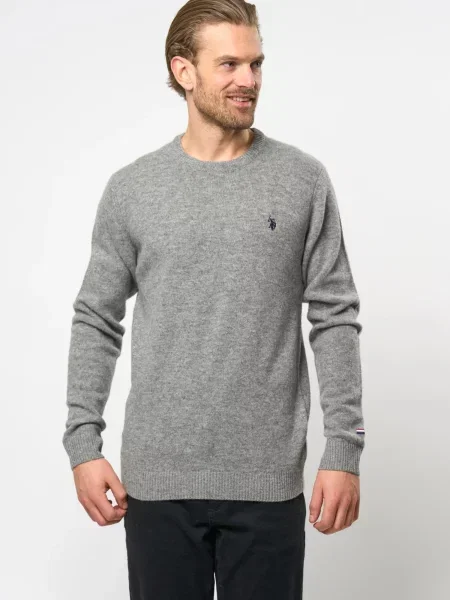 U.S. POLO ASSN. Pulóver UMKetil melír szürke