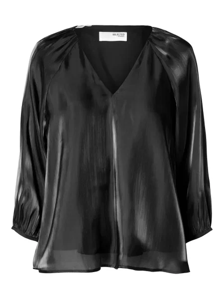 SELECTED FEMME Bluză SLFARINA gri închis negru