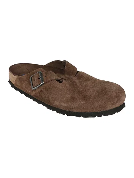Klapki Birkenstock skórzane brązowe
