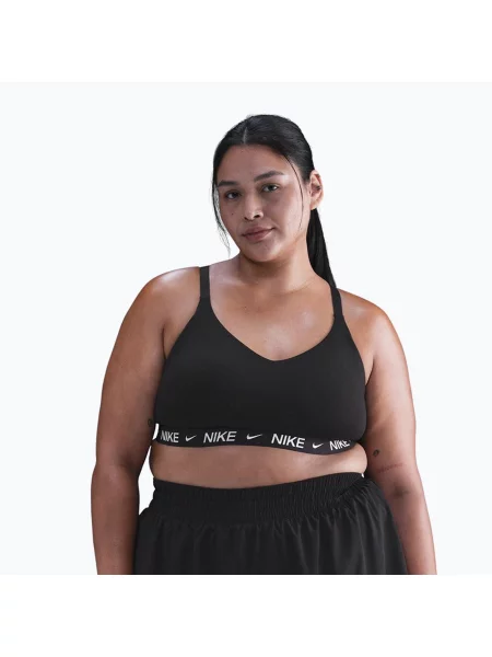 Спортен сутиен Nike Indy Light Support Plus Size black/black/white бяло