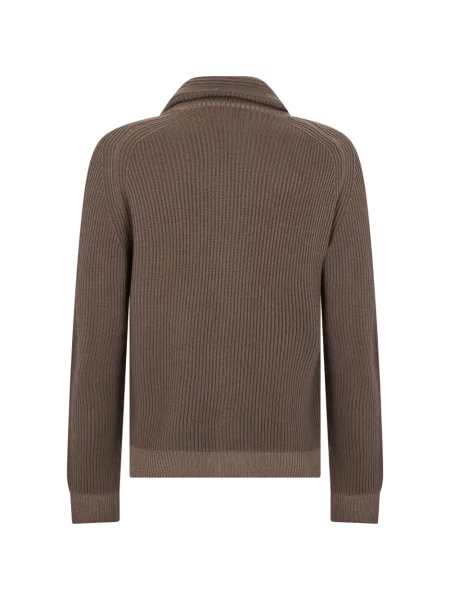 Gulerat cardigan Fedeli tricotate maro
