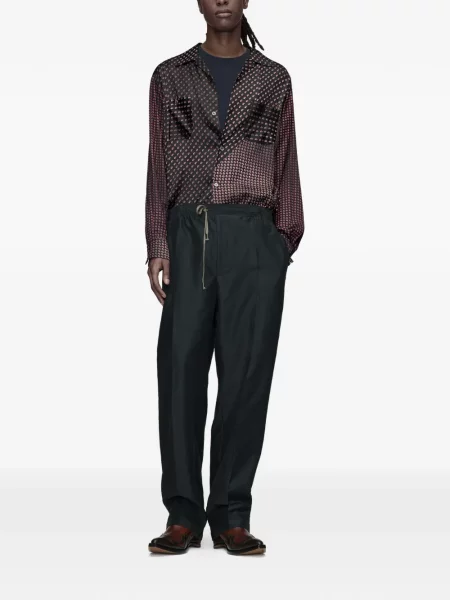 Μακρύς πουκάμισο Maison Margiela με σχέδιο paisley μαύρο