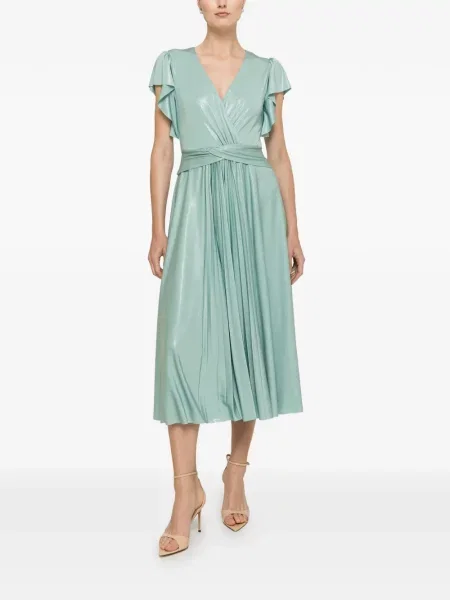Rochie midi Nissa cu volane verde