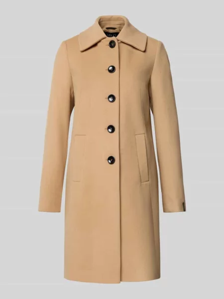 Krótki płaszcz z mieszanki wełny lana z wykładanym kołnierzem model ‘ISA’ Milo Coats