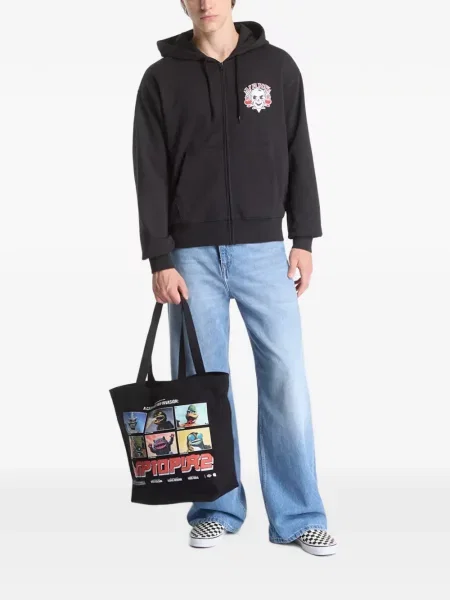 Hanorac cu glugă Vans cu imagine negru