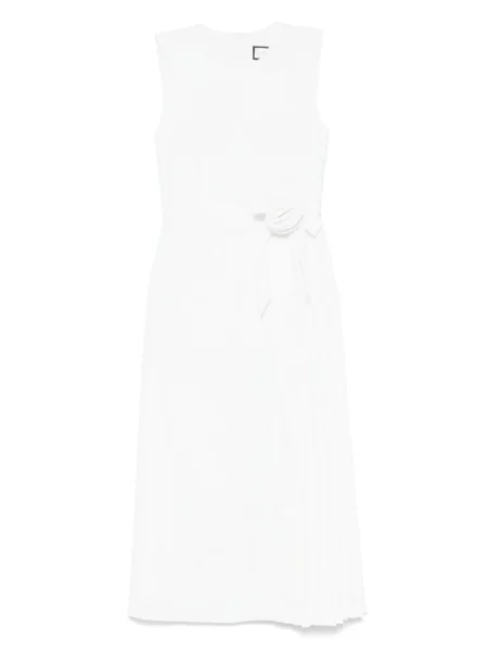 Rochie midi Nissa plisată până la genunchi de costum alb