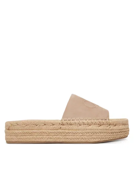 Calvin Klein Espadrile Flatf Espa Mule Nub Mg bež