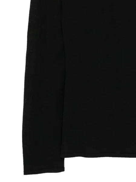 Dzianinowy top Low Classic z okrągłym dekoltem klasyczny czarny