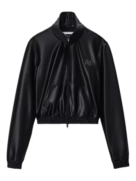 Geacă Alexander Wang din satin negru