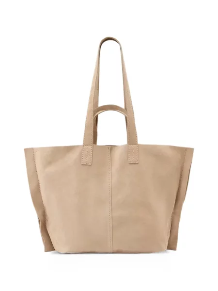 Geantă shopper Allsaints din piele de căprioară