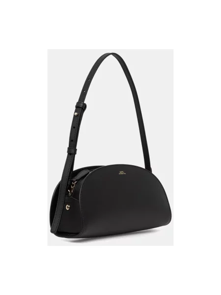 A.P.C. torebka skórzana SAC DEMI.LUNE SHOULDER czarna