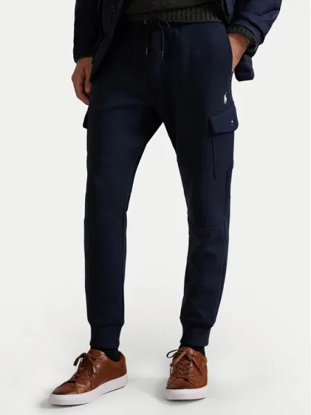 Polo Ralph Lauren Hlače iz tkanine Mornarsko modra