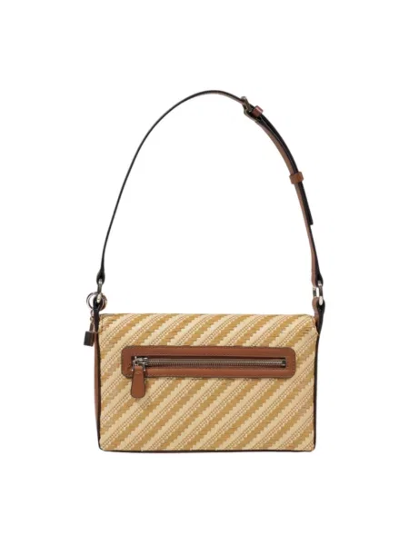 Lniana torebka Guess czarna