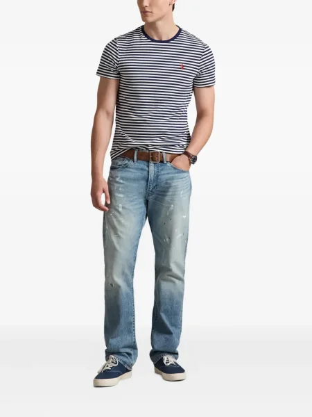 Ριγέ δερμάτινος κάλτσες Polo Ralph Lauren με κορδόνι μαύρο