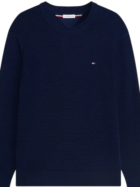 Pulover Tommy Hilfiger cu broderie albastru