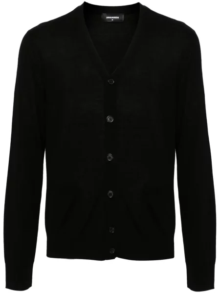 Cardigan Dsquared2 cu broderie de lână negru