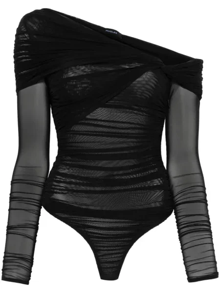 Боди Mugler с волани черно