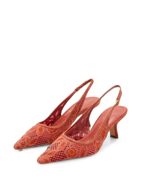 Pantofi cu toc Sam Edelman plasă slingback roșu