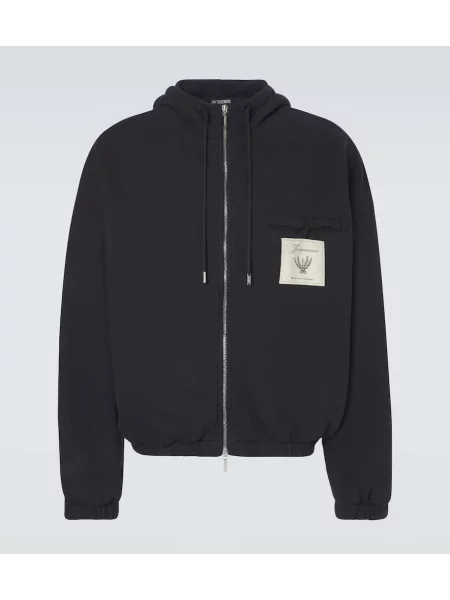 Hanorac cu glugă Jacquemus din fleece albastru