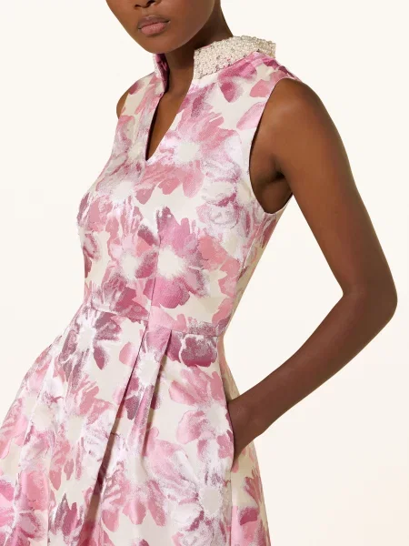 Apart Sukienka Koktajlowa Z Ozdobnymi Perełkami rosa