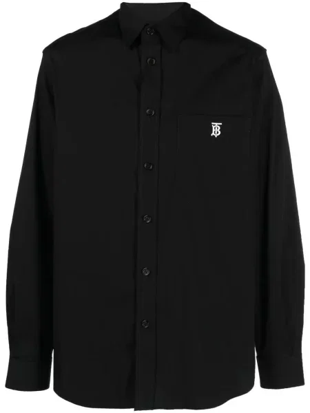 Cămașă Burberry cu broderie negru