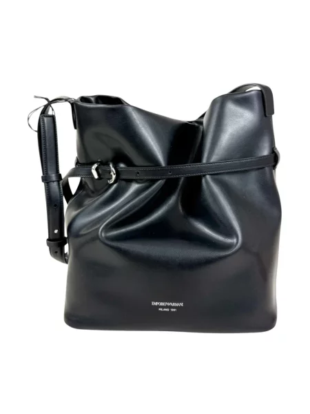 Emporio Armani torebka shopper skórzana czarna