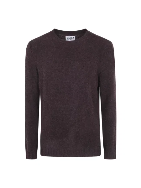 Sweter Mc2 Saint Barth z alpaki brązowy