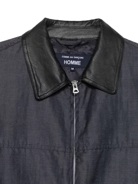 С яка кожено яке Comme Des Garçons Homme с десен рибена кост сиво