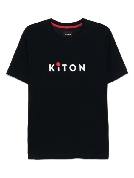 Tricou Kiton cu broderie albastru