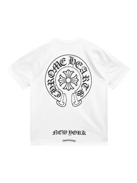 Tricou Chrome Hearts cu motiv cu inimi cu autograf alb