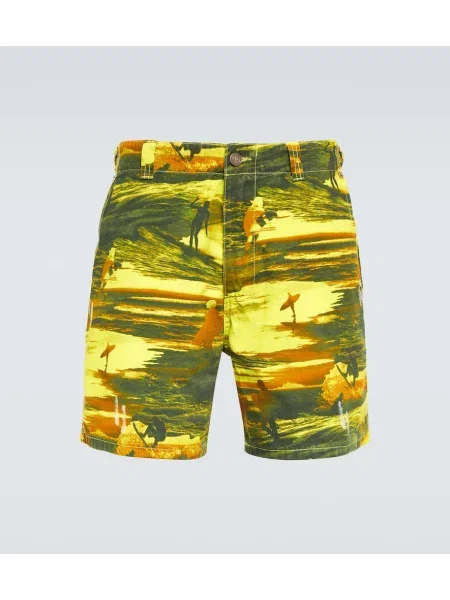 Pantaloni scurți Erl cu imagine galben