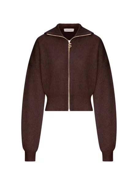 Cardigan Sportmax cu glugă maro