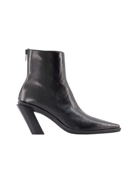 Botki Ann Demeulemeester skórzane czarne