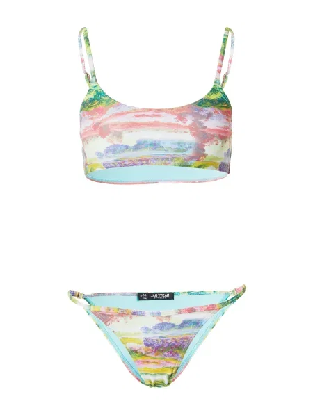 Nasty Gal Bikiny světlemodrá zelená / růže žlutá