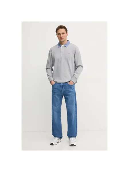 Gant longsleeve gładki szary