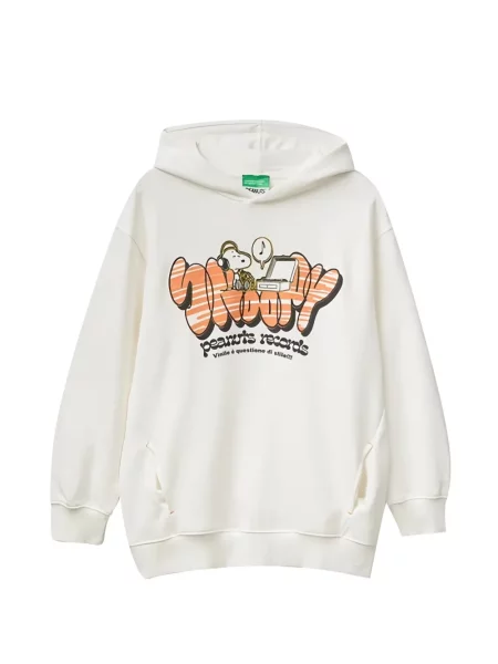 Bluza z kapturem dziecięca Benetton biała