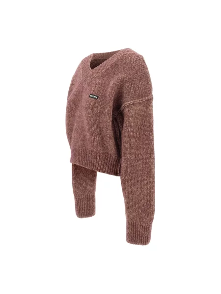 Rotate sweter z wełną czerwony